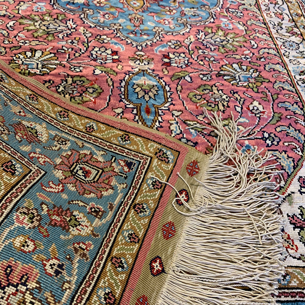 Silk Turkish Carpet - Light Pink