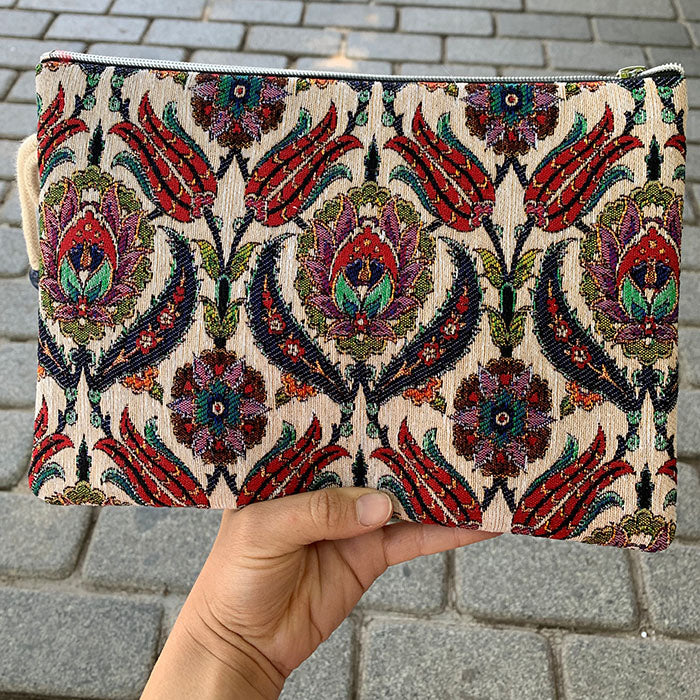 Turkish Tapestry Woven Tablet Bag Clutch