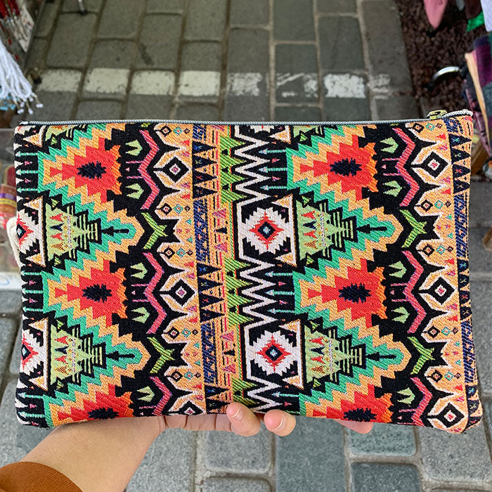 Turkish Tapestry Woven Tablet Bag Clutch