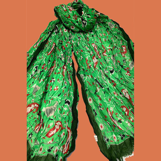 Turkish Cotton Creased Effect Floral Scarf