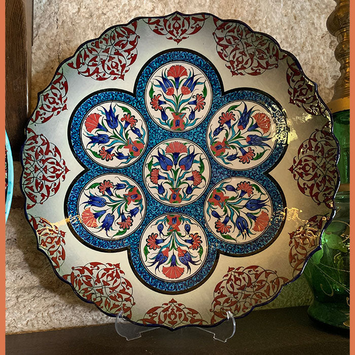10” Handmade Turkish Ceramic Plate,Ceramic Wall Plate,Pottery